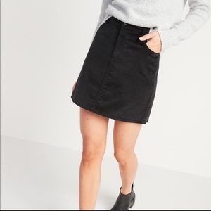 High waisted velvet skirt for women (black)